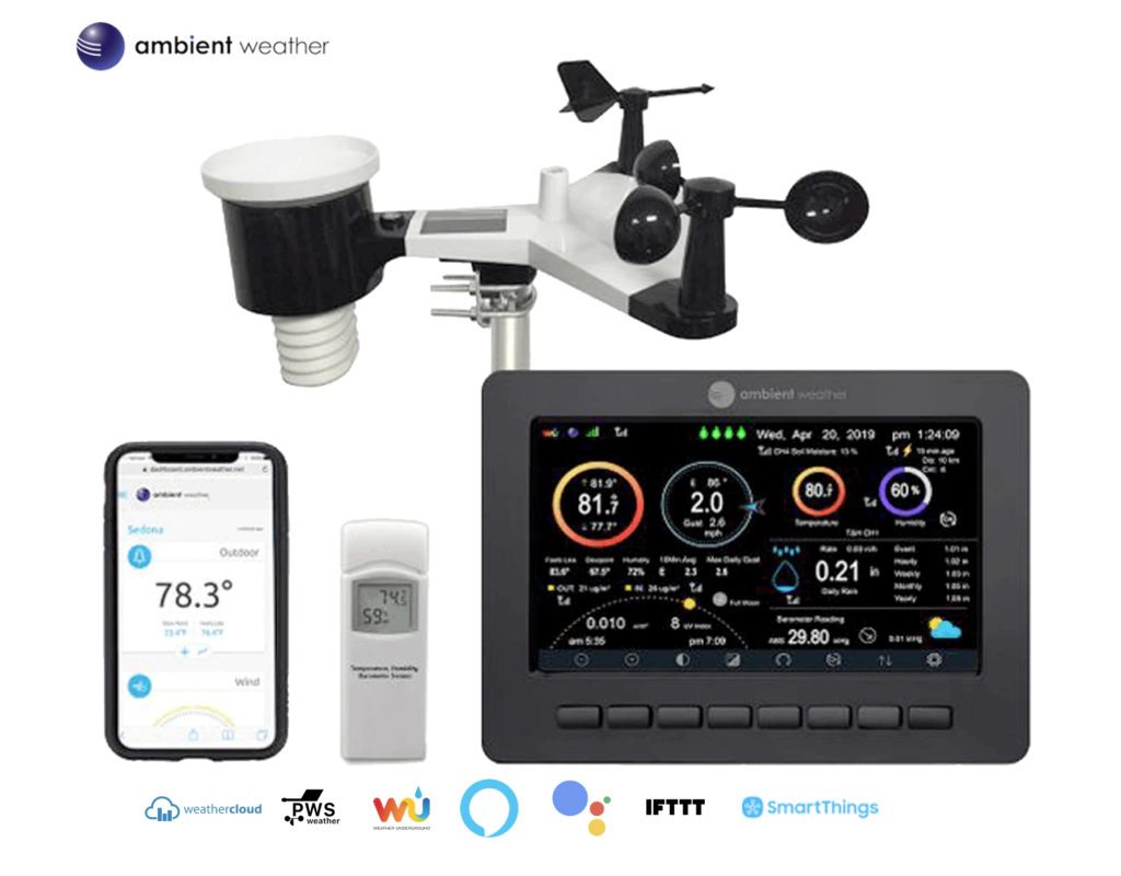 Ambient Weather WS-2000 Estação Metereológica Ultrassônica WiFi Compatível com Alexa e Google Internet Conectada
