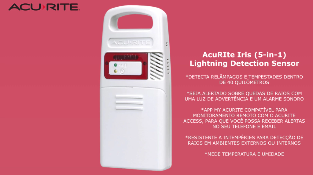 AcuRite 5-in-1 Estação Meteorológica Display Touch Screen de Alta Definição Sensor Raios Previsões by Dark Sky Compatível com Weather Underground WiFi - Imagem 7