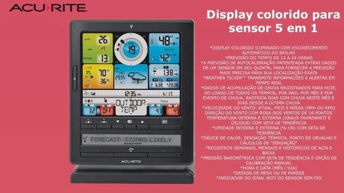 AcuRite Iris 5-in-1 Estação Meteorológica Digital Compatível com a Alexa e Google WiFi e Internet Conectada - Imagem 8