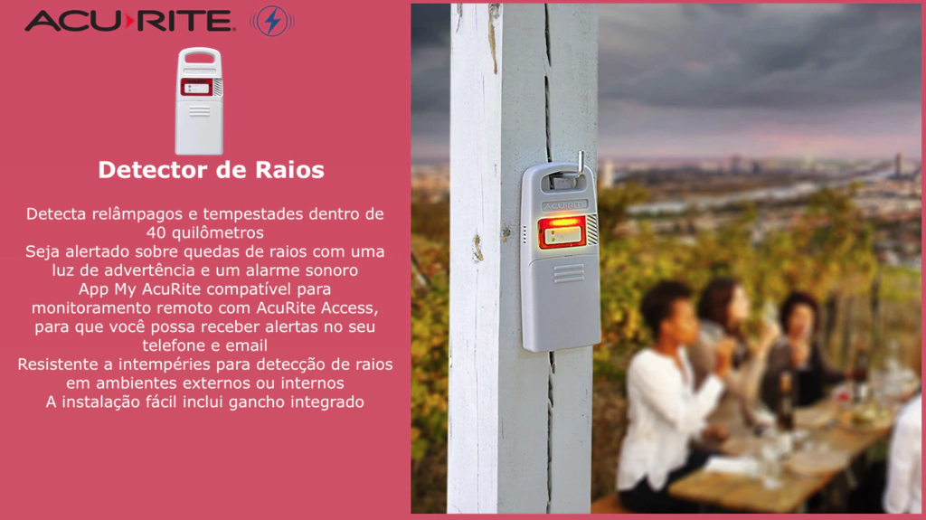 AcuRite 5-in-1 Estação Meteorológica Display Touch Screen de Alta Definição Sensor Raios Previsões by Dark Sky Compatível com Weather Underground WiFi - Imagem 9