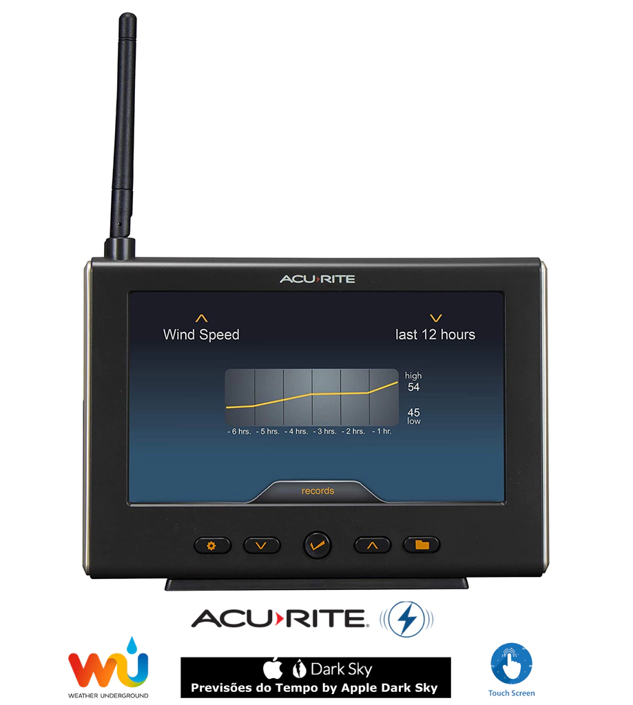 AcuRite 5-in-1 Estação Meteorológica Display Touch Screen de Alta Definição Sensor Raios Previsões by Dark Sky Compatível com Weather Underground WiFi - Imagem 13