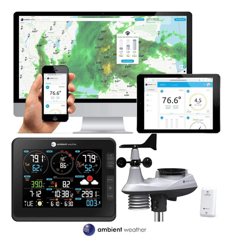 Ambient Weather Falcon Smart WiFi | Display Animado | Aspirada por Ventilador | Compatível com Alexa e Google | Internet Conectada