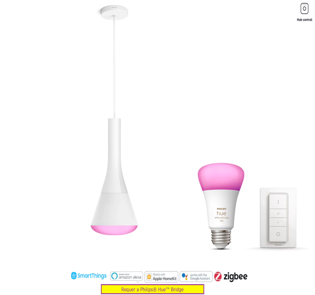 Philips Hue White and Color Ambiance Explore l Smart Energised Pendant l Luminária LED Pendente Inteligente l Poderoso Fluxo Luminoso de até 3.300 lumen l Copas, Cozinhas, Sala de Jantar, Escritório, Cabeceira l Compatível com Alexa, Apple Homekit & Google Assistant l Requer Hue Bridge