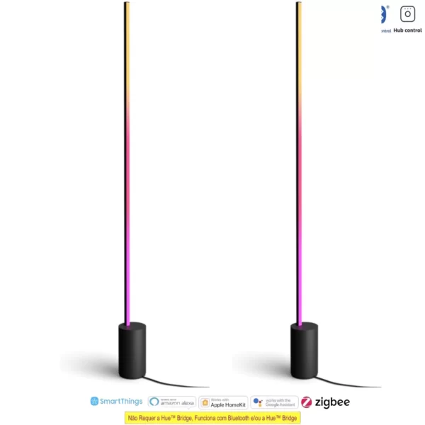 Philips Hue White & Color Ambiance Gradient Signe 2-PACK Cor: Preta LED Floor Lamp 2ª Geração