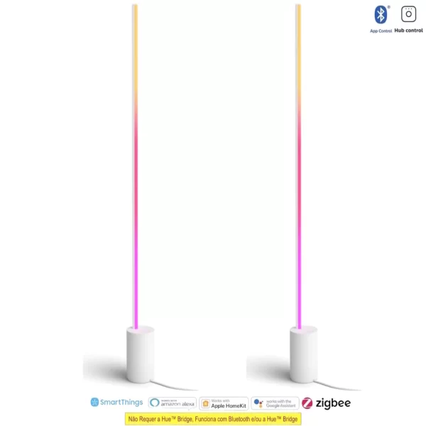 Philips Hue White & Color Ambiance Gradient Signe 2-PACK , Cor Branca , LED Floor Lamp , 2ª Geração