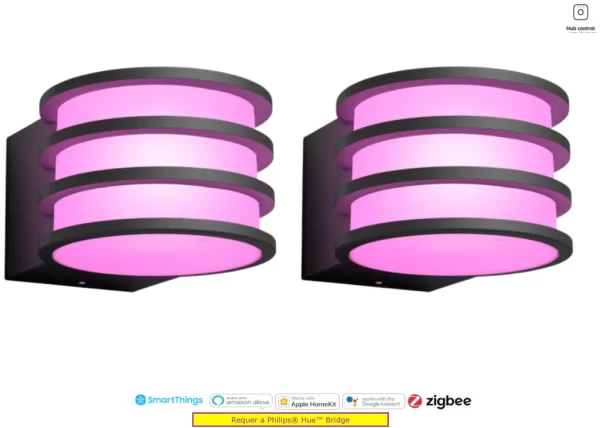 Philips Hue White & Color Lucca Outdoor Wall Light, Luminárias de Parede , Requer a Hue Bridge