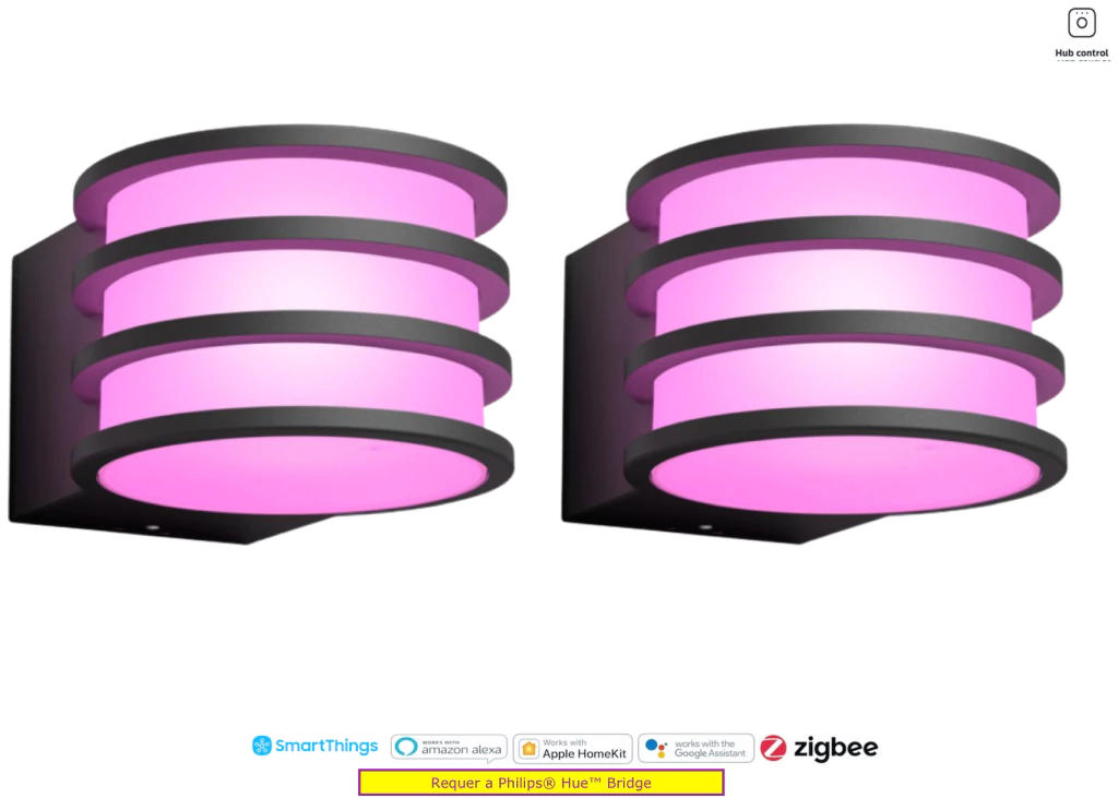 Philips Hue White & Color Lucca Outdoor Wall Light, Luminárias de Parede , Requer a Hue Bridge