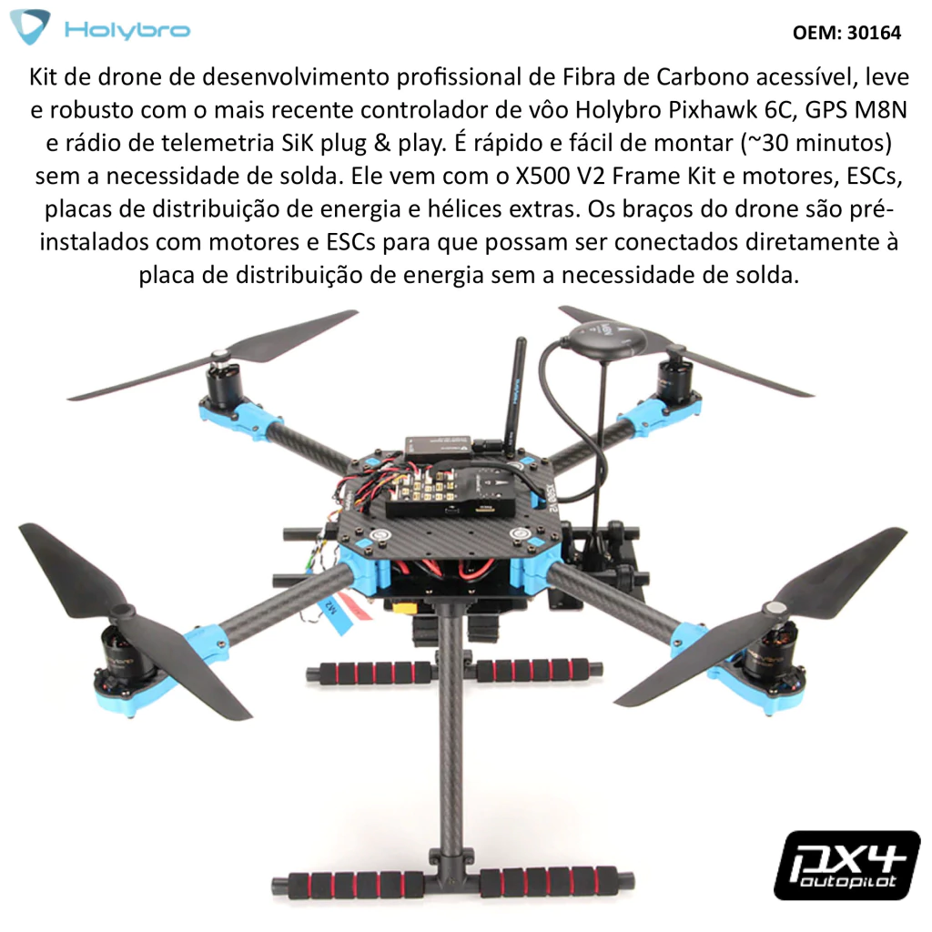 Holybro PX4 Development Kit X500 v2 Kit , Pixhawk 6X , GPS M10 , 30199X - Imagem 2