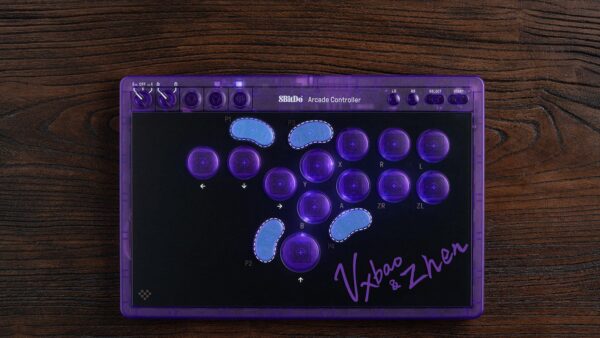 8BitDo Arcade Controller Transparent Purple Signature Edition